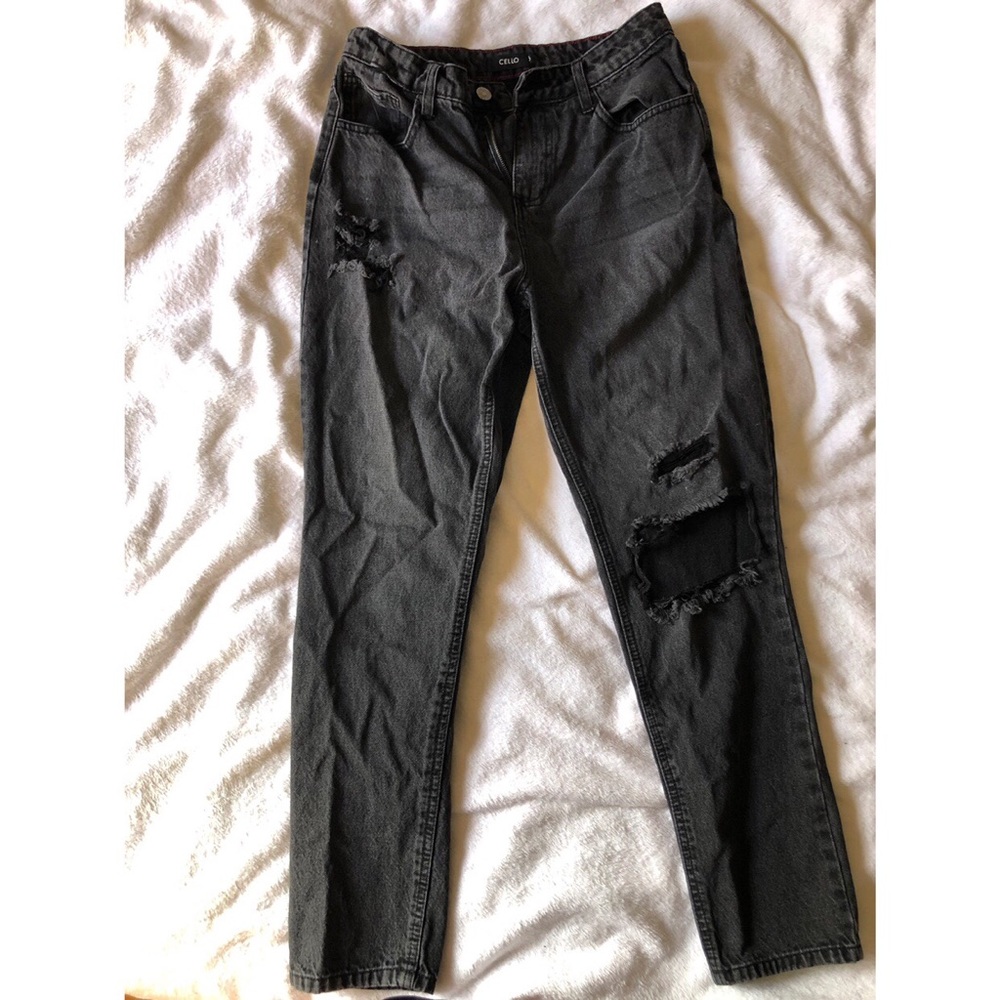 Fashion Nova High Waisted Distressed Mom Jeans